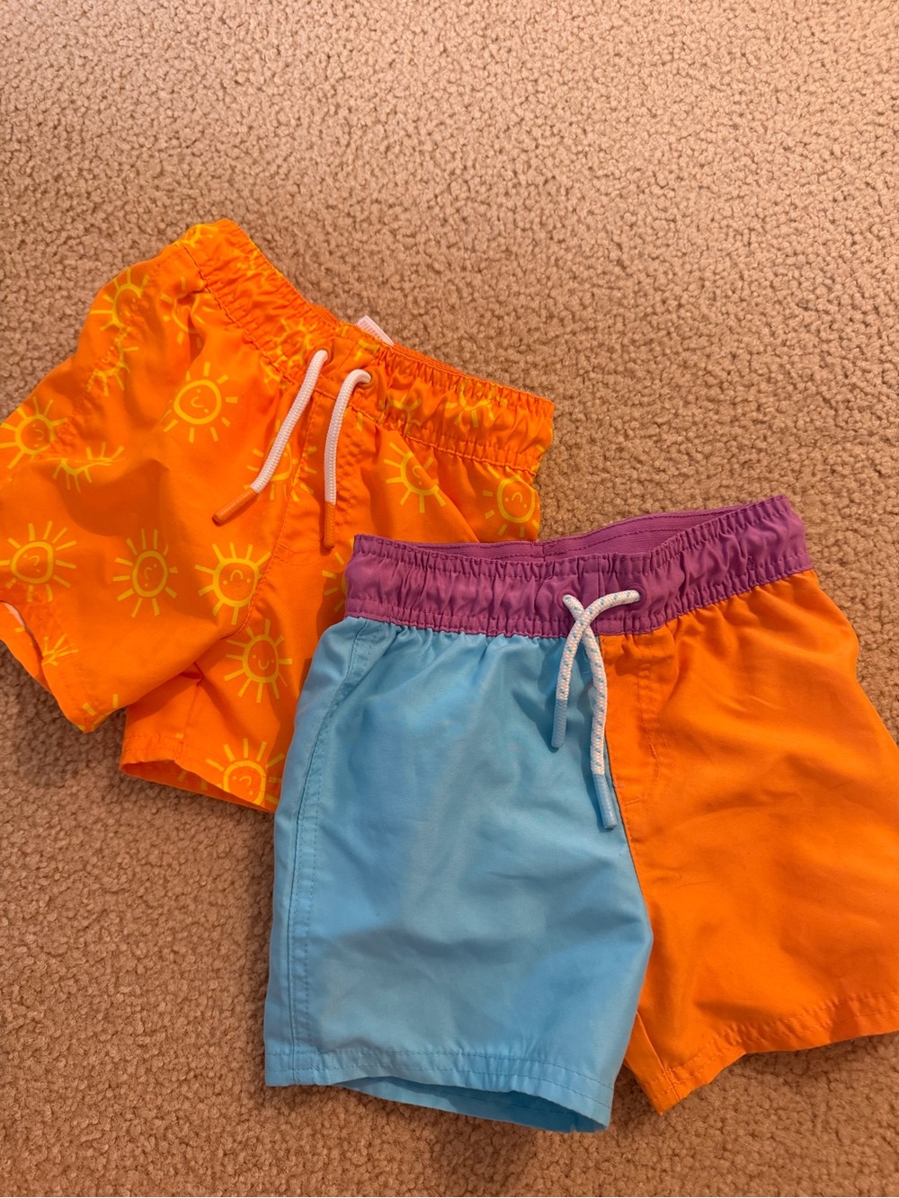 Cat & Jack Orange, Blue & Purple Colorblock Kids Swim Shorts